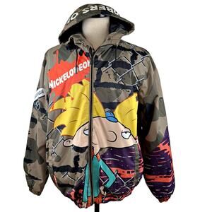 Members Only x Nickelodeon Hey Arnold Gerald Puffer Coat Jacket Retro Allover